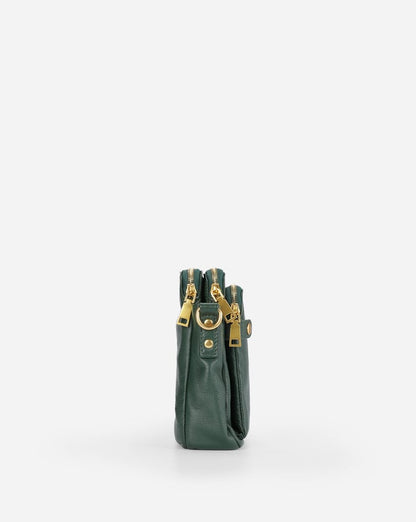 Felicity | Women's Sleek Three-Layer Leather Crossbody Bag