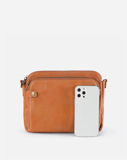 Felicity | Women's Sleek Three-Layer Leather Crossbody Bag