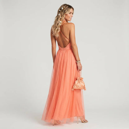 Frances | Women's Sleeveless Deep V-Neck Maxi Dress