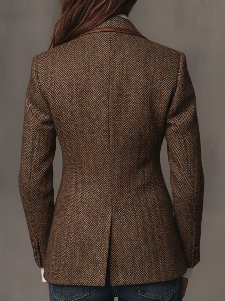 Frances | Women's Tailored Herringbone Tweed Blazer
