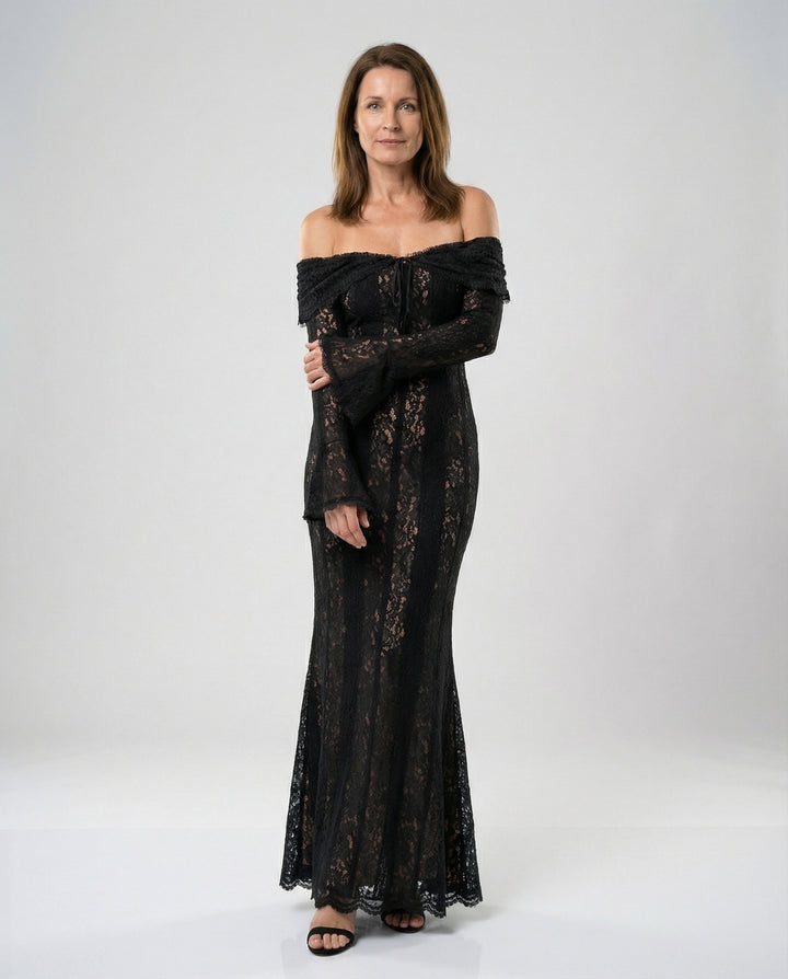 Amara | Women's Off-Shoulder Wedding Guest Maxi Dress