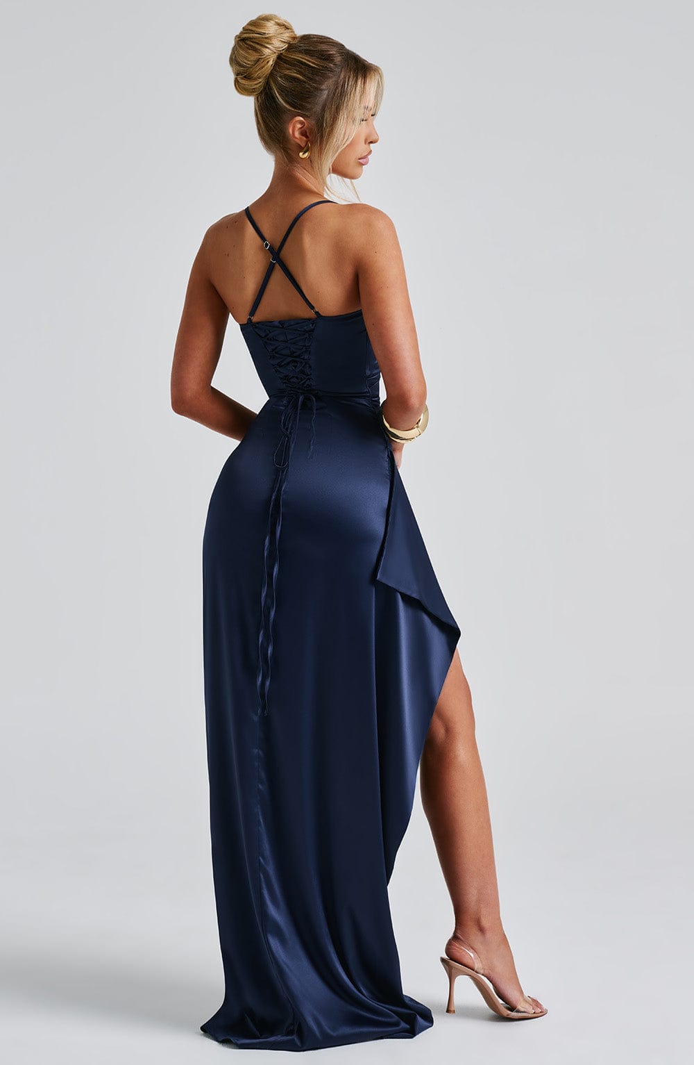 Gemma | Women's Ruched Satin Evening Dress