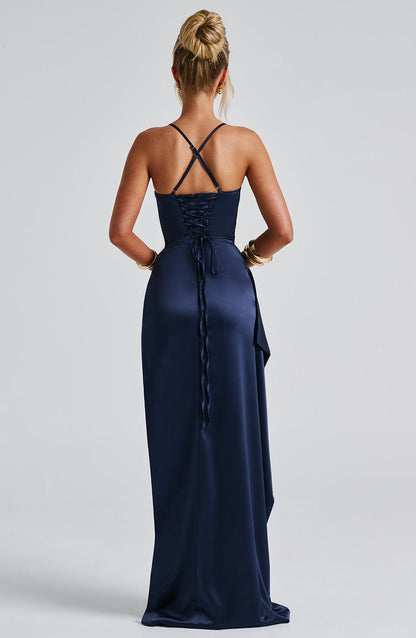 Gemma | Women's Ruched Satin Evening Dress