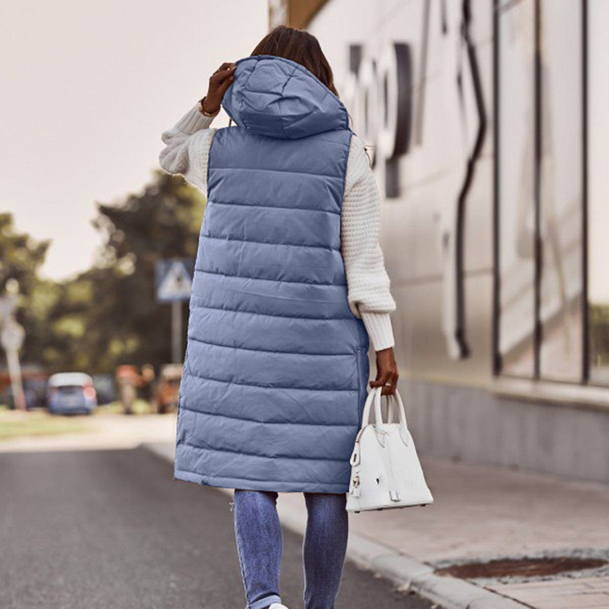 Georgia | Women's Long Hooded Quilted Bodywarmer