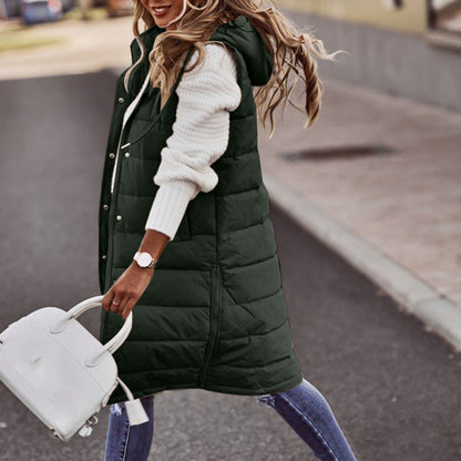 Georgia | Women's Long Hooded Quilted Bodywarmer