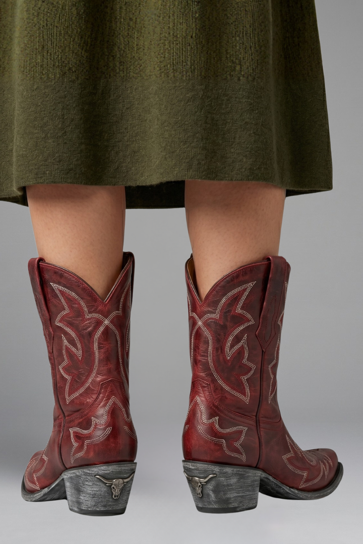 Harriet | Women's Western Leather Embroidered Boots