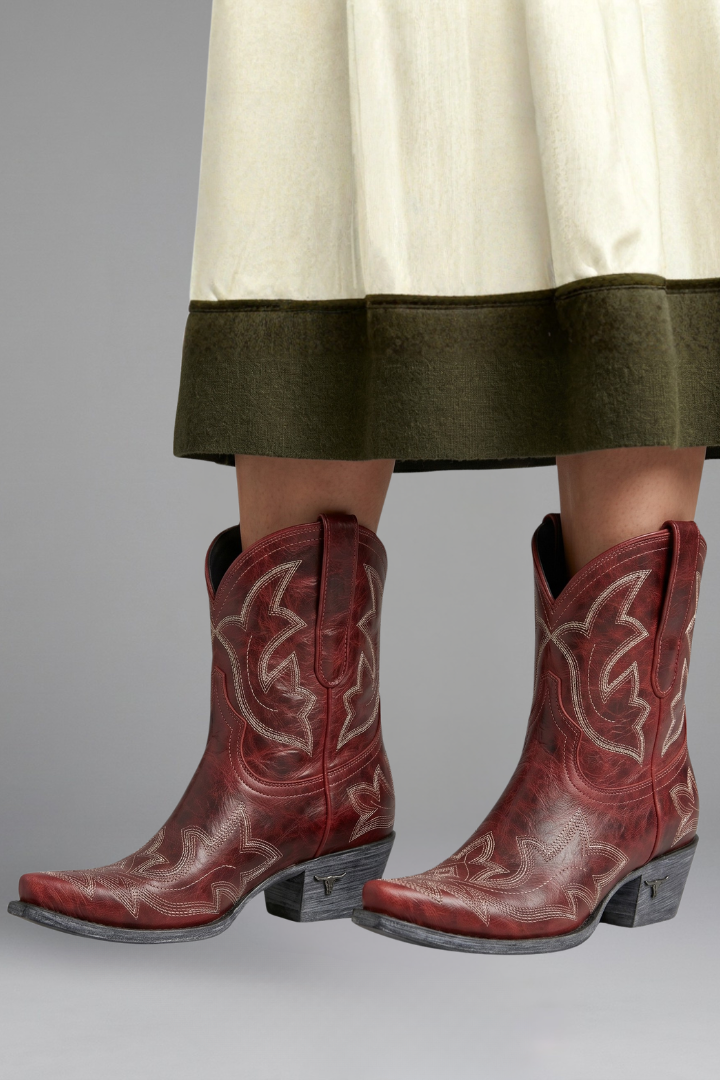 Harriet | Women's Western Leather Embroidered Boots