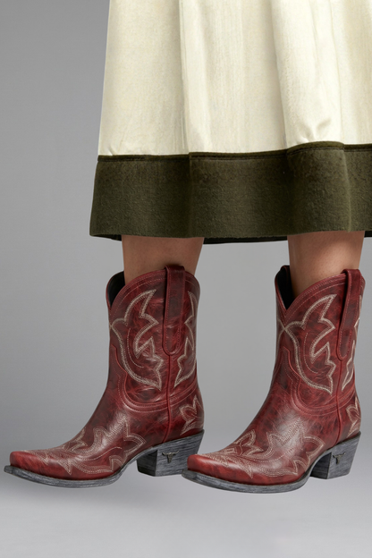 Harriet | Women's Western Leather Embroidered Boots