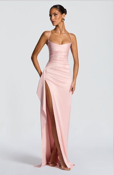 Gemma | Women's Ruched Satin Evening Dress
