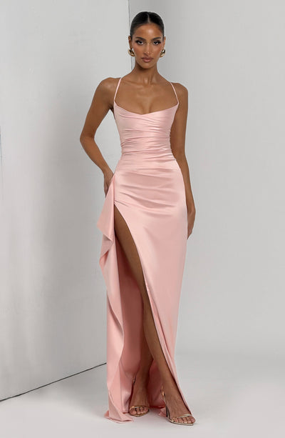 Gemma | Women's Ruched Satin Evening Dress