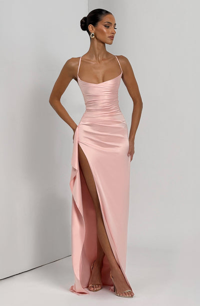 Gemma | Women's Ruched Satin Evening Dress