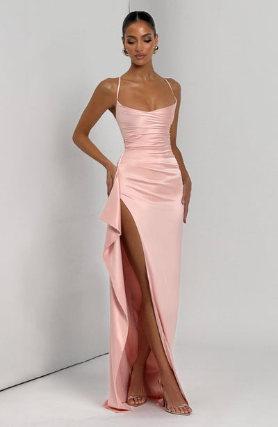 Gemma | Women's Ruched Satin Evening Dress