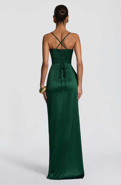Gemma | Women's Ruched Satin Evening Dress