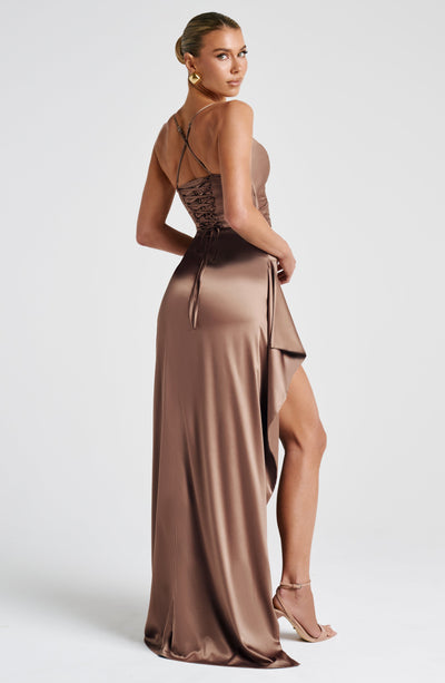 Gemma | Women's Ruched Satin Evening Dress