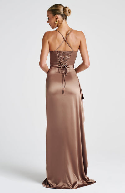 Gemma | Women's Ruched Satin Evening Dress
