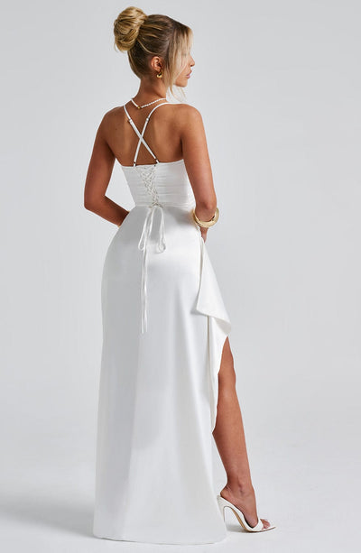 Gemma | Women's Ruched Satin Evening Dress