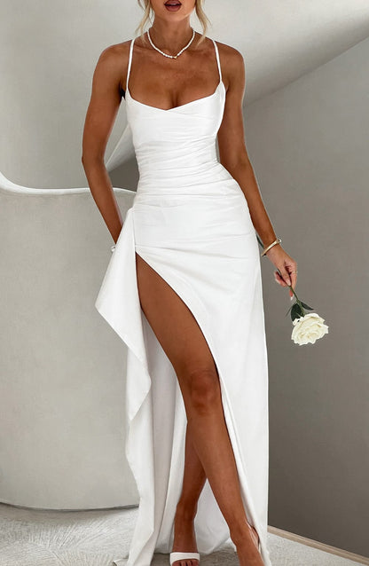 Gemma | Women's Ruched Satin Evening Dress