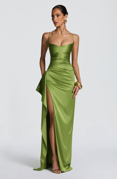 Gemma | Women's Ruched Satin Evening Dress