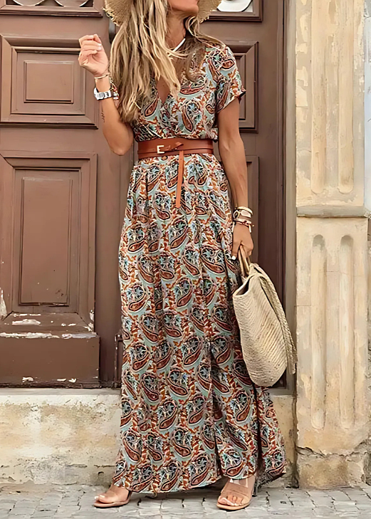 Isabelle | Women's Boho Belted Maxi Dress