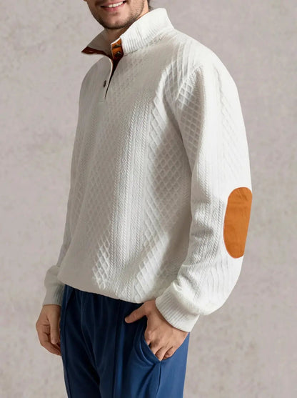 Thomas | Men's Button Collar Cable Knit Sweater
