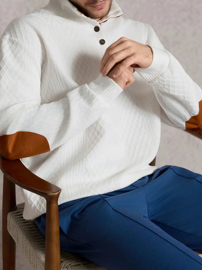 Thomas | Men's Button Collar Cable Knit Sweater