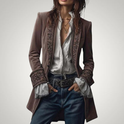 Piper | Women's Sophisticated Velvet Zip-Up Blazer