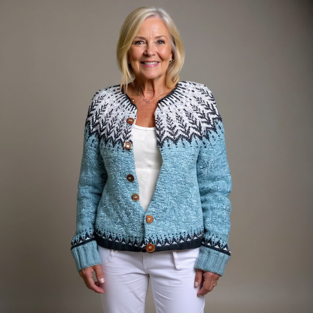 Imogen | Women's Fair Isle Knitted Cardigan with Buttons