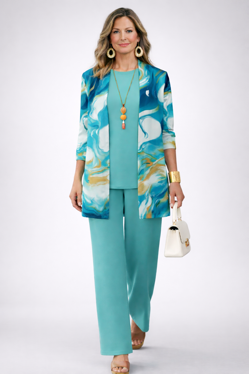 Isla | Women's Printed Open-Front Cardigan