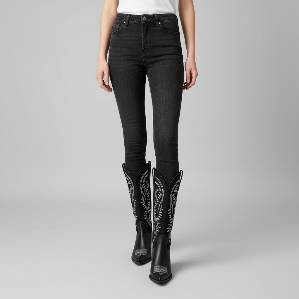 Jessica | Women's Western Embroidered Knee High Cowboy Boots