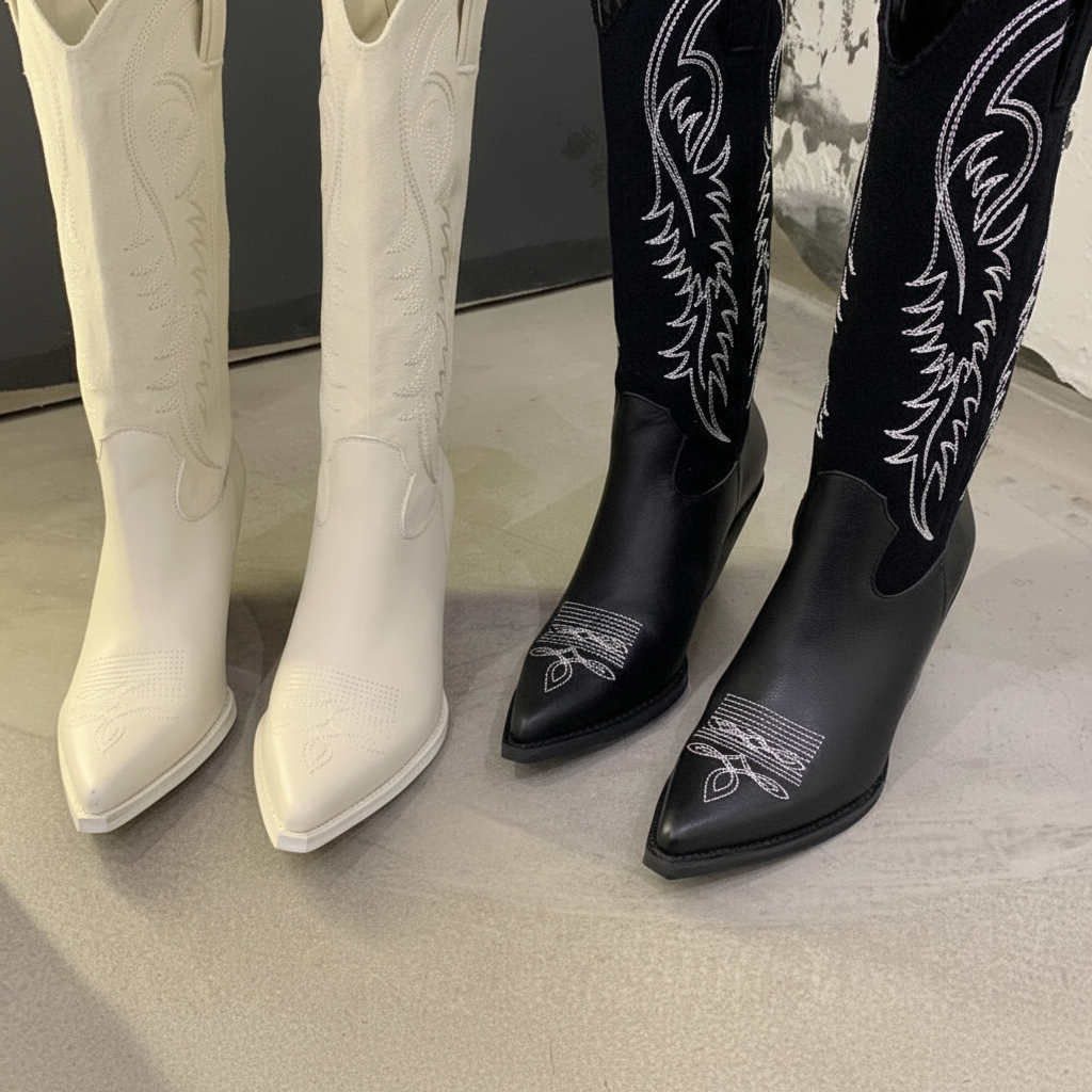 Jessica | Women's Western Embroidered Knee High Cowboy Boots