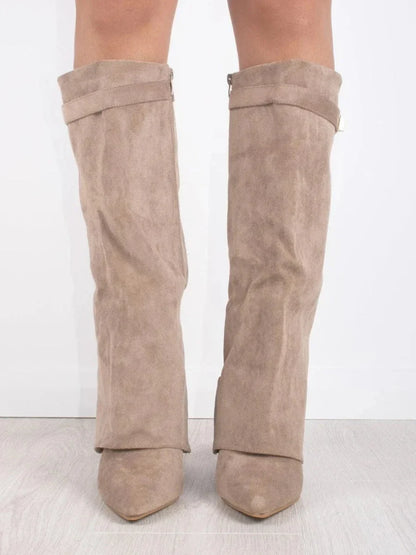 Julie | Women's Black Suede Knee-High Boots