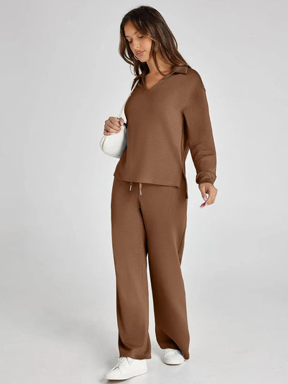 Julie | Women's Casual Comfort Long Sleeve Two Piece Set