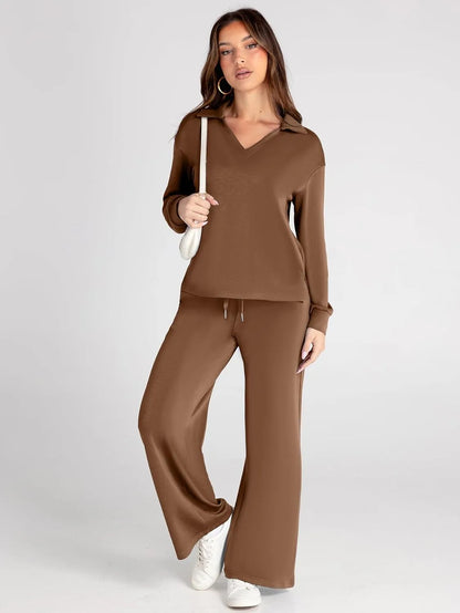 Julie | Women's Casual Comfort Long Sleeve Two Piece Set