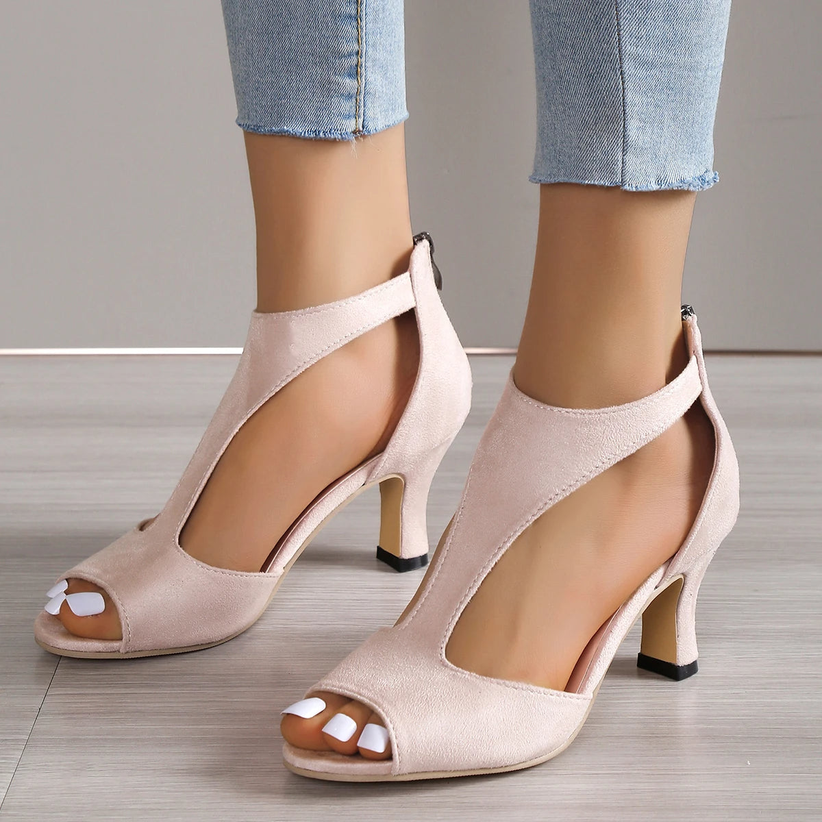 Kate | Women's Orthopedic Summer Sandal Heels with Zipper