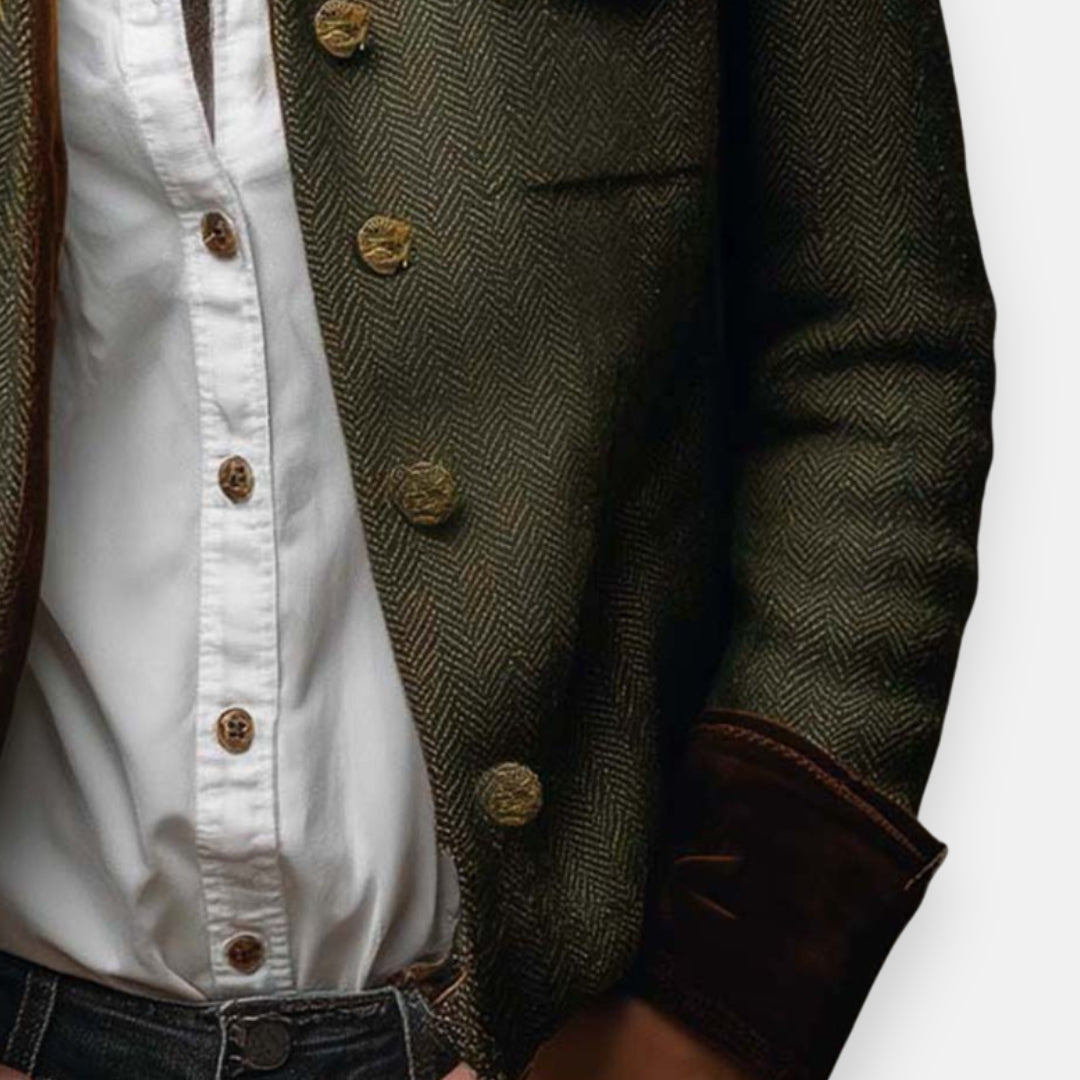 Laura | Women's Tailored Herringbone Button-Front Jacket