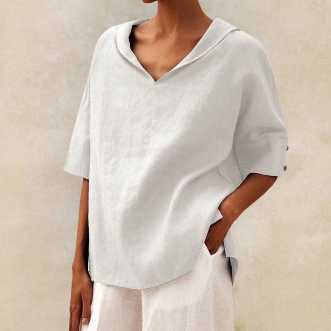 Elvina | Women's Summer Loose Fit Linen Blouse