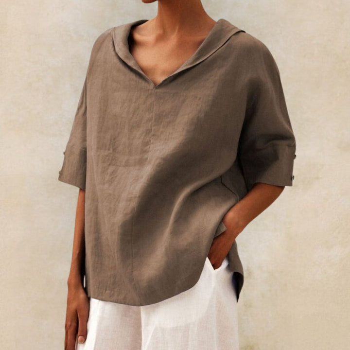 Elvina | Women's Summer Loose Fit Linen Blouse