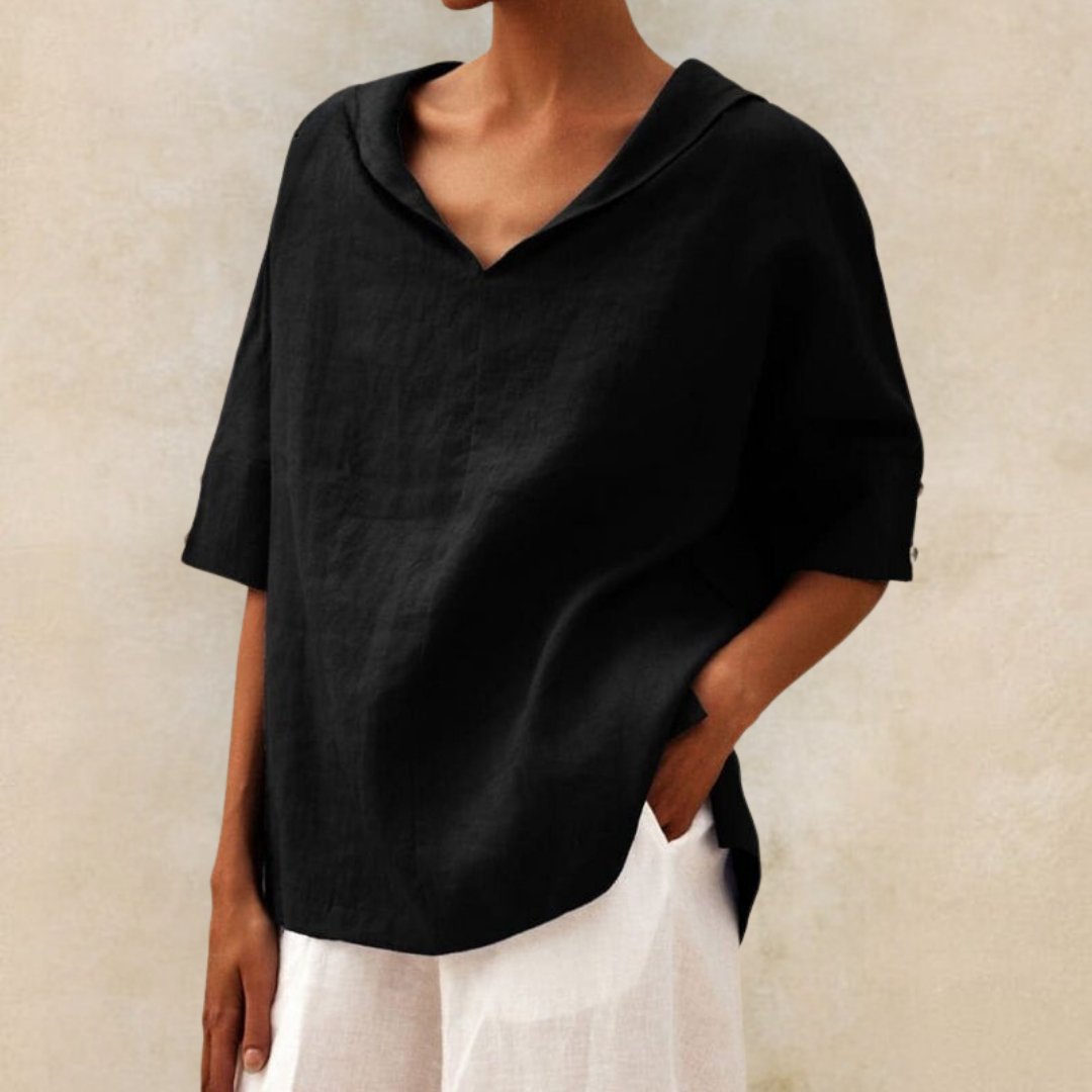 Elvina | Women's Summer Loose Fit Linen Blouse