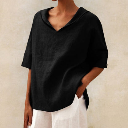 Elvina | Women's Summer Loose Fit Linen Blouse