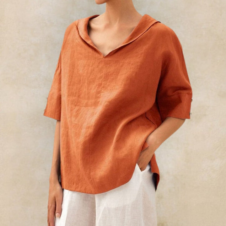 Elvina | Women's Summer Loose Fit Linen Blouse