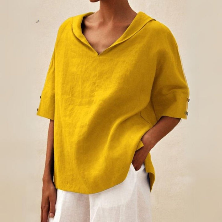 Elvina | Women's Summer Loose Fit Linen Blouse