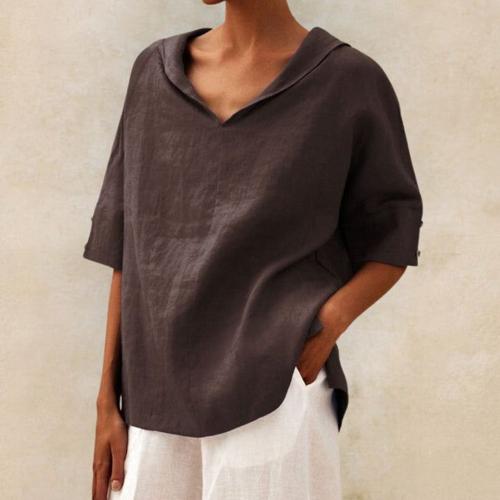 Elvina | Women's Summer Loose Fit Linen Blouse