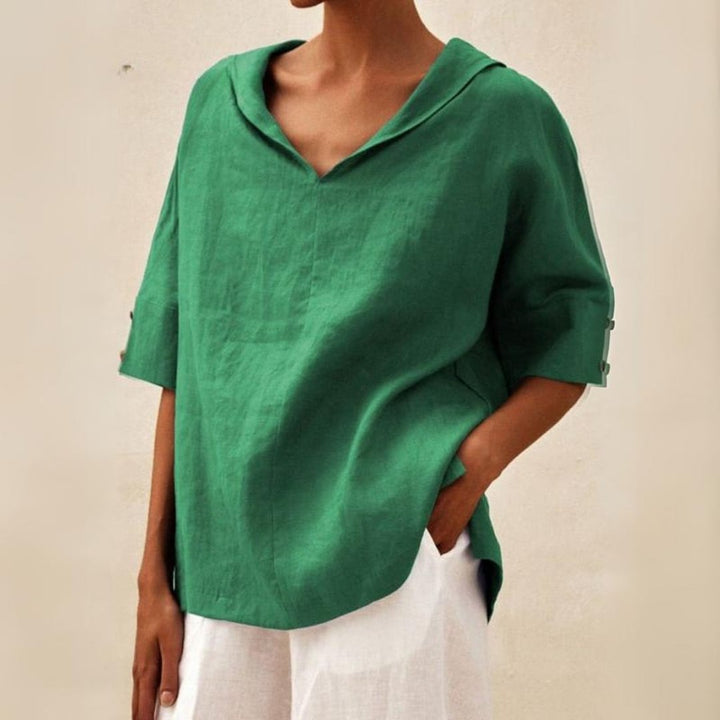 Elvina | Women's Summer Loose Fit Linen Blouse