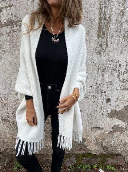 Lesley | Women's Cozy Fringed Open-Front Cardigan
