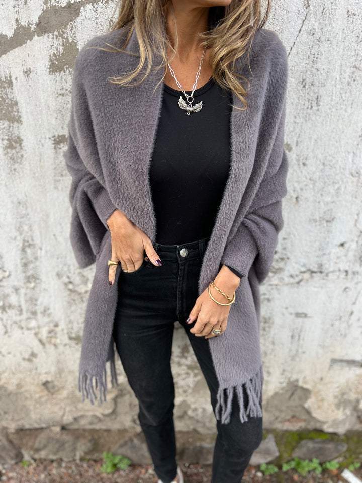 Lesley | Women's Cozy Fringed Open-Front Cardigan
