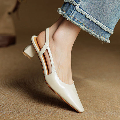 Lesley | Women's Leather Pointed Slingback Heels