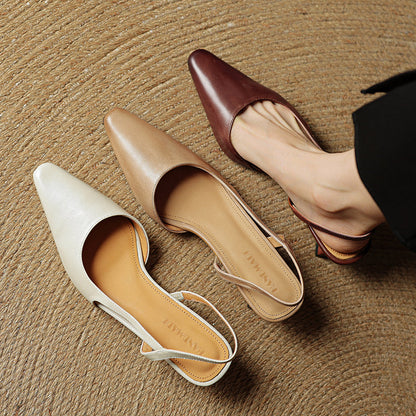 Lesley | Women's Leather Pointed Slingback Heels
