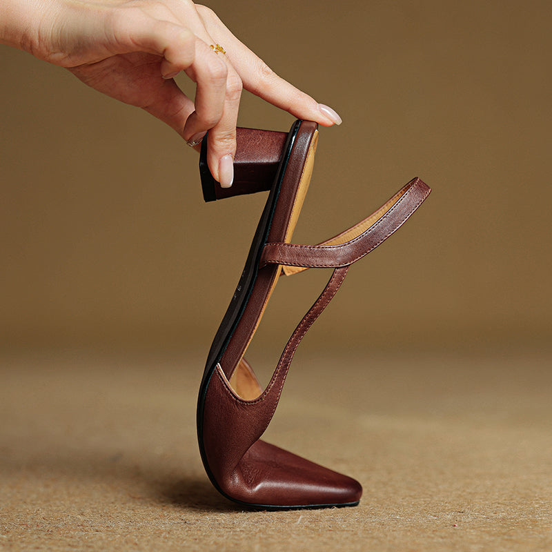 Lesley | Women's Leather Pointed Slingback Heels