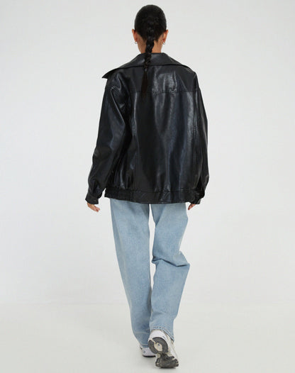Lisa | Women's Vinage Leather Oversized Jacket