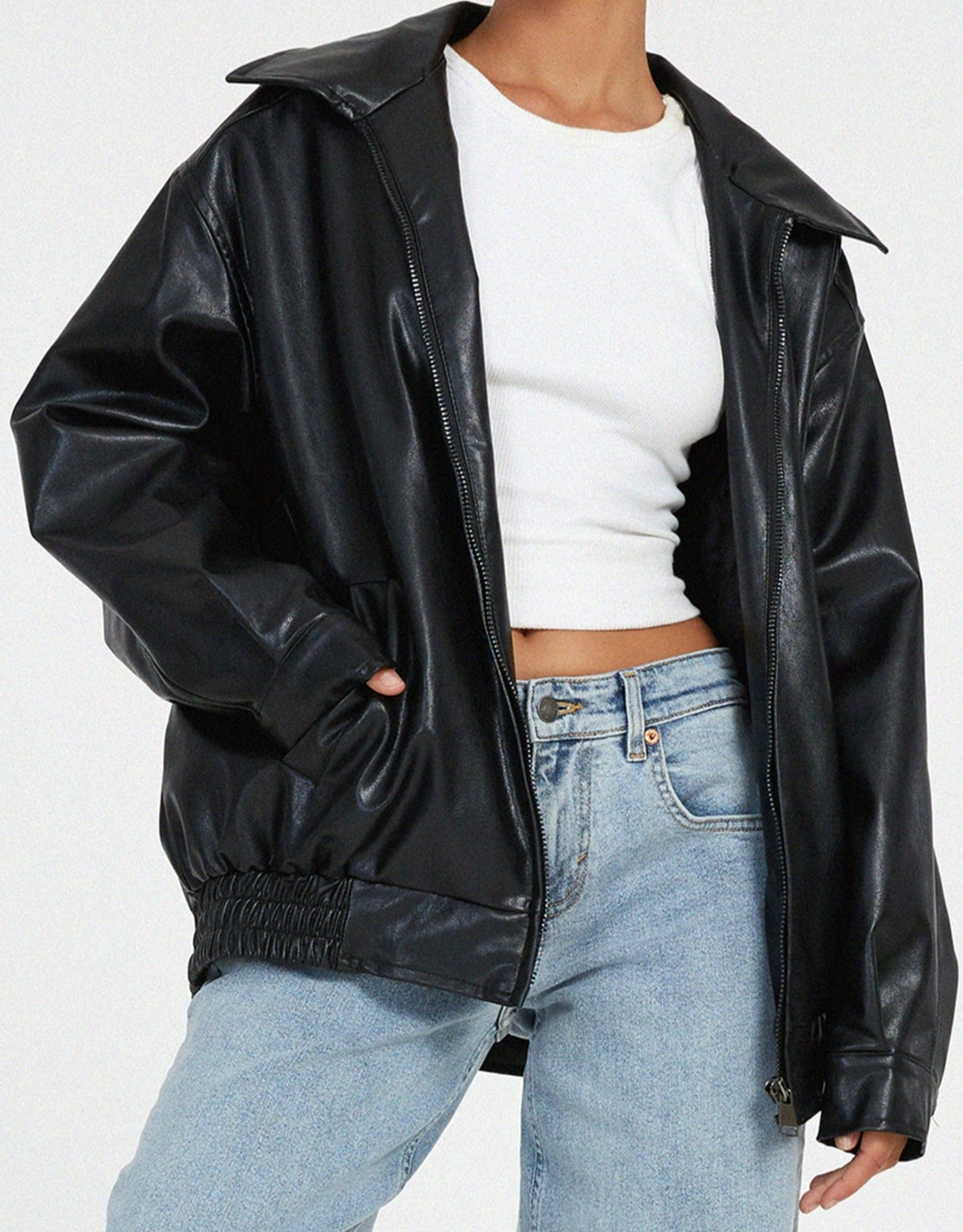 Lisa | Women's Vinage Leather Oversized Jacket